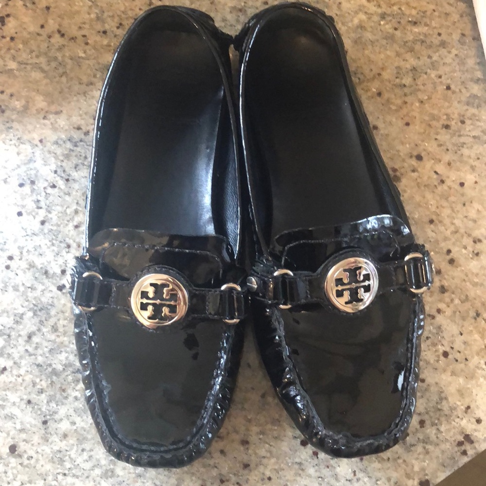 Tory Burch Black Patent Leather Loafers